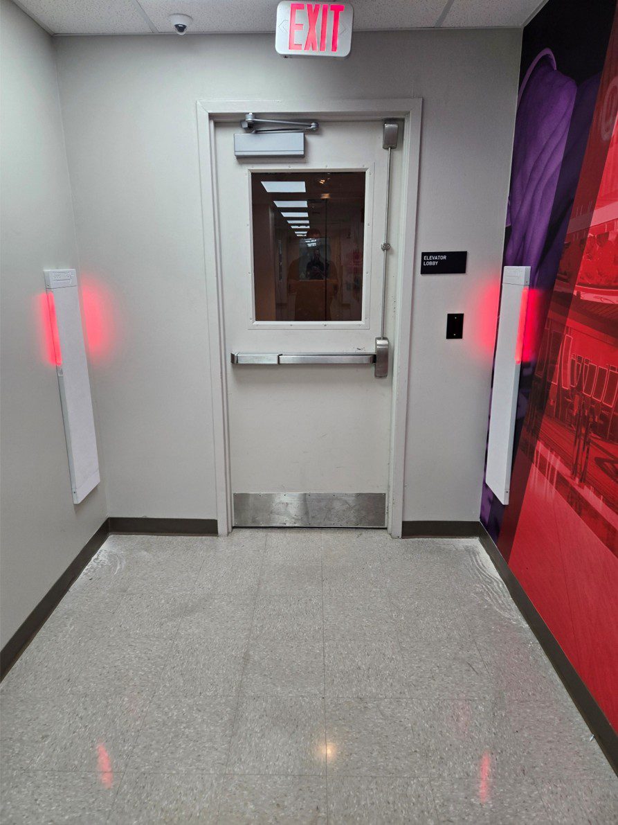 AssetTrack RFID reader installed near an exit point